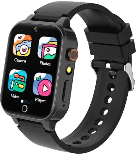 Reloj Inteligente Niño 26 Juegos, Smartwatch Niños con Cámara, Audiolibro, Podómetro Caloría, 13 Despertador, Música, Linterna, 100+ Fichas de Aprendizaje, Parental Control, Regalos para Niños y Niñas