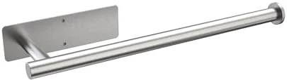 Ibergrif M34055A Portarollos Cocina con Adhesivo, Portarrollos Papel Cocina, Porta Rollos de Papel Cocina Sin Taladro, Acero Inoxidable, Cepillado