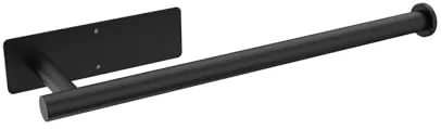 Ibergrif M34055B Portarollos Cocina con Adhesivo, Portarrollos Papel Cocina, Porta Rollos de Papel Cocina Sin Taladro, Acero Inoxidable, Negro