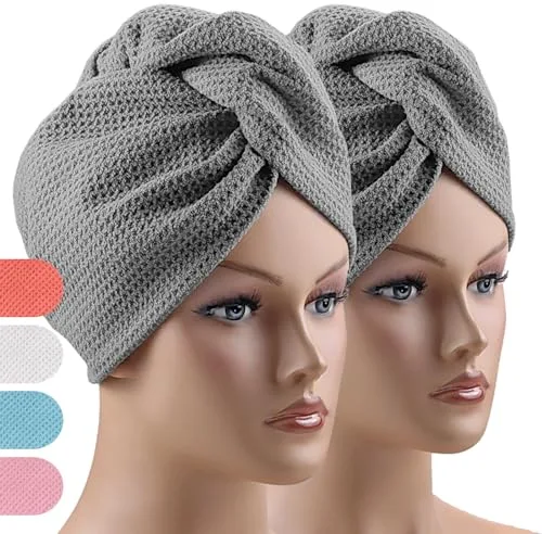 Kavya Toalla Microfibra para Pelo Rizado Curly, Superabsorbente Anti Frizz - 2 Piezas para El Cuidado De La Piel SPA