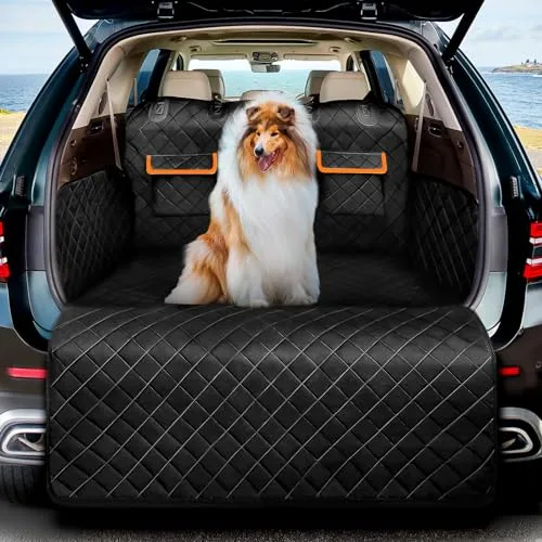 DATEFUN Funda Maletero Coche Perros - Universal Protector con Dos Bolsas de Almacenamiento - Impermeable & Antideslizante Adecuado para Autos Pequeños y Medianos