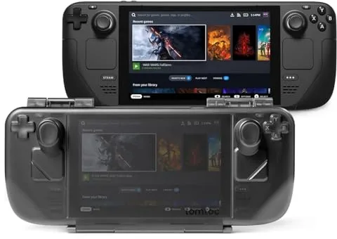 tomtoc Armor Carcasa para Steam Deck/Steam Deck OLED, Funda Rígida de Transporte para Steam Deck, Funda de Viaje Portátil Protectora Rígida, Antivibración, Antiarañazos, con Protección Militar