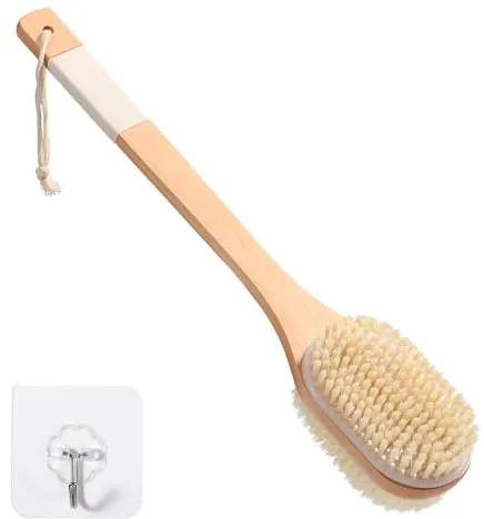 Blendura Cepillo Exfoliante Corporal Mango Largo, Uso Seco y Húmedo, Cepillo de Ducha para Cuerpo y Espalda, 43 cm Longitud