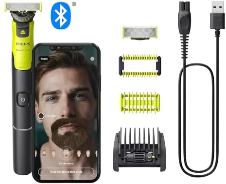Philips OneBlade 360 con Bluetooth, Recortadora para Barba y Cuerpo, Afeitadora Eléctrica Hombre, Depilación masculina, 2 Cuchillas, 5 Longitudes, 60 minutos de uso con 1 hora de carga, QP4631/30
