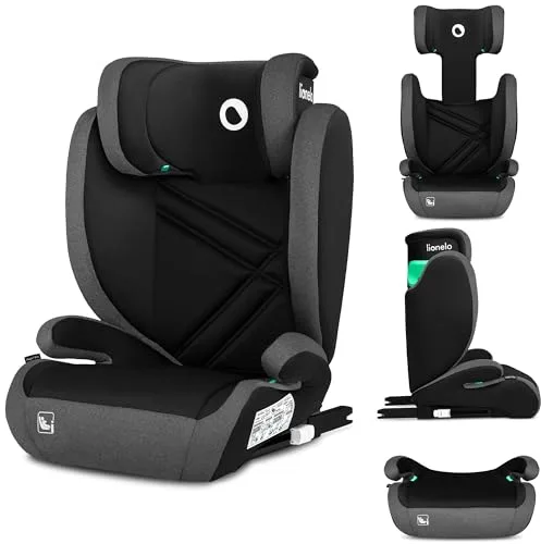 LIONELO HUGO I-SIZE Silla de coche para bebés, Grupo 2 3, de 100 cm a 150 cm Montaje ISOFIX Reposacabezas Memory Foam ajustable Protección lateral Reposabrazos cómodos Respaldo extraíble