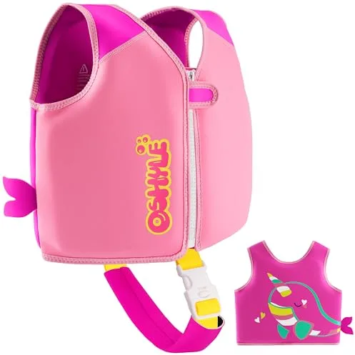 OSHYLE Chaleco de Natación de Neopreno de la Marca Premium para Niños - Flotador para el Aprendizaje de la Natación Ideal para Niños (Whales, S(1-3))
