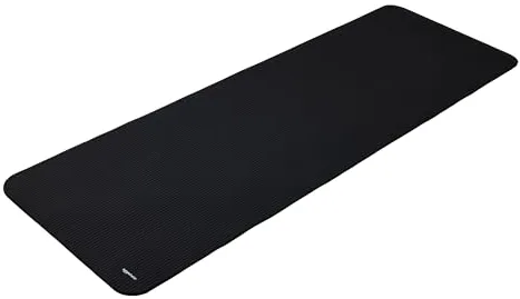 Amazon Basics Esterilla de yoga, antideslizante, extragruesa, colchoneta para ejercicios de pilates, 183 x 61 x 1 cm, Negro