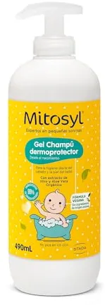 Mitosyl, Gel Champú Dermoprotector, Higiene Suave, Piel Sensible y Atópica, No Pica en los Ojos, Desde el Nacimiento, 490ml