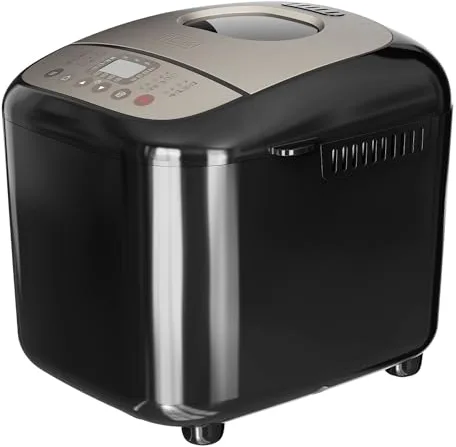 BLACK+DECKER BXBM600E - Panificadora | 600W | Capacidad 500g, 750g y 1kg | 17 Programas para Pan, Yogur, Bizcochos y Mermeladas | Programable 15h | Cubeta Extraíble