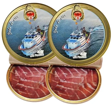 Los Picones Gourmet® Ijada de Atún en Aceite de Oliva I Pack 2 Latas 75gr (150gr. neto) I Conservas y Salazones Gourmet I Productos Gourmet I Jamón de Mar I Atum em azeite.