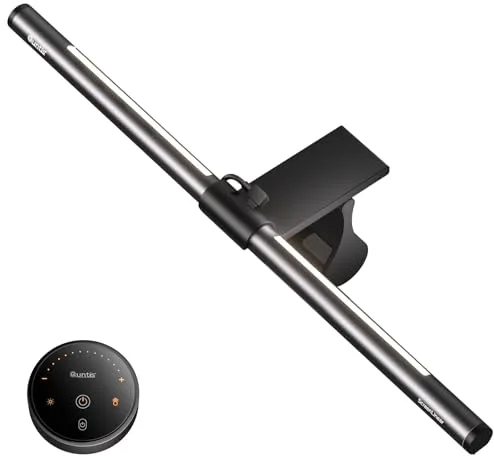 Quntis Lámpara Monitor con Retroiluminadas, 40cm Luz de Monitor USB con Control Remoto y Regulación Continua, Protección Ocular Lámpara de Escritorio para Monitor para el Hogar Oficina Estudio