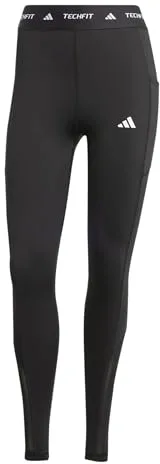 adidas Donna TECHFIT Stash Pocket Full Length Leggings, Black, L