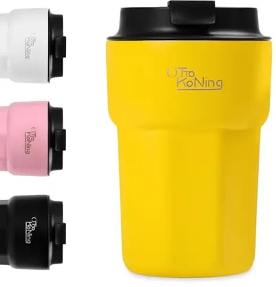 Otto Koning Termo Café 350ml. Taza de Café 100% a Prueba de Fugas, de Acero Inox sin BPA. Vaso Termo Café para llevar, Vaso Térmico para café, agua, té caliente y frío