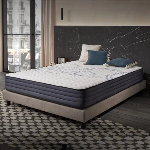 Naturalex - Colchón Viscoelástico Perfectsleep 135x190 cm - 24 cm - Semifirme - Espuma HR + Blue Látex - Transpirable - Confortable - Ergonómico - Hipoalergénico - Reversible Verano/Invierno