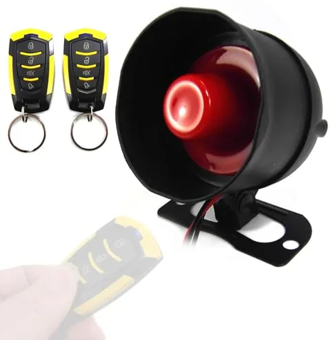 Shkalacar Alarma Universal para Coche 12V, Sistema de Alarma antirrobo para Coche, Sensibilidad de 7 Niveles con 2 Controles Remotos