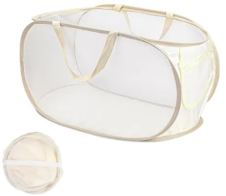 Cesto Plegable de Malla Plegable Pop-Up Malla Cesto de Ropa Bolsa Cesta de Colada Lavado Pop Up para Guardar Ropa y Objetos Pequeños