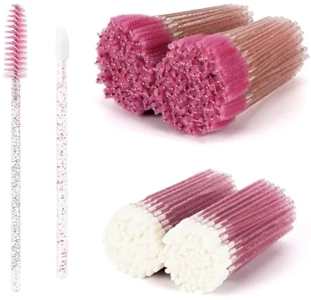 Set de 50 Cepillos Desechables para Pestañas y 50 Cepillos Aplicadores de Labios - Perfectos para Maquillaje