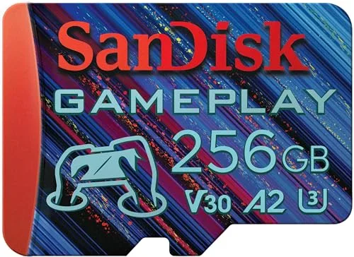 SanDisk 256GB Gameplay Tarjeta microSD para Dispositivos de Juego móviles y Consolas portátiles, hasta 190 MB/s
