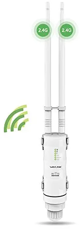 WAVLINK Repetidor WiFi Largo Alcance WiFi Exterior Potente, Amplificador Señal WiFi Antena WiFi Extender Wavlink N300 2.4G, Outdoor PoE Punto de Acceso WiFi, para Grandes Espacios Remotos