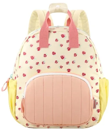 GAGAKU Mochila Guarderia Niña para 30cm Mochila Pequeña Escolar Niño de 2-6 Años Mini Mochila Bolso de viaje Ajustable con Bolsillos Laterales Mochila Primaria Niñas Regalo de Cumpleaños - Rosa Fresa
