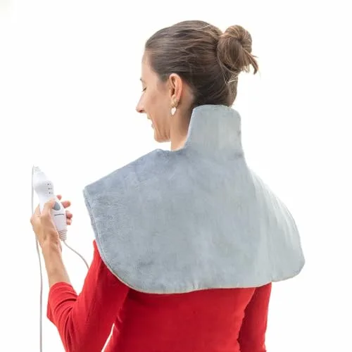 InnovaGoods® Manta Electrica para Cuello y Hombros, Manta Calefactora en Seco y Húmedo para Espalda, Cuello, Hombros, Manta eléctrica con Mando de control, Alivio, descanso, relajación.