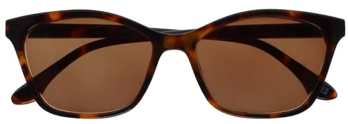 OPULIZE KAT Gafas de Lectura Solares - Elegante Montura Ojo de Gato - Marrón Carey - Hombres y Mujeres - Bisagras de Muelle - S59-2 - +2.00