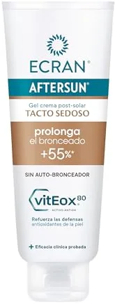Ecran Aftersun- Aftersun Prolongador del Bronceado +55% | Crema Postsolar sin Autobronceador que Calma, Alivia y Repara la Piel | Textura Gel-crema, Máximo Frescor, Fórmula con VitEox 80 | 250 ml