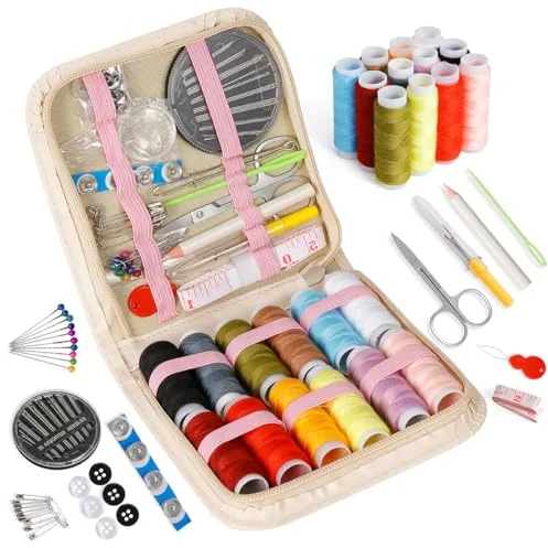 Hsthe Sea Kit de Costura de Viaje, Mini Kits de Costura portátiles para arreglos de Ropa de Emergencia para Viajes