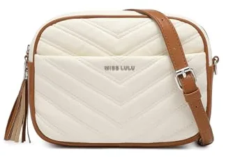 Miss Lulu Bolso Bandolera de Mujer con Correa Ajustable y Desmontable – Diseño Acolchado Moderno y Ligero para Uso Diario