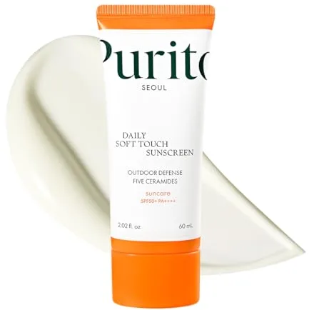 PURITO SEOUL Protector Solar Diario de Tacto Suave, SPF50+ PA++++, Ceramidas, No Blanquea, Protección UVA & UVB Resistente al Agua, K-Beauty