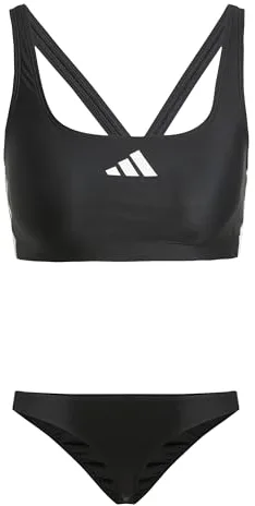 adidas Donna 3 Stripes V-Back Bikini, Black/White, 44