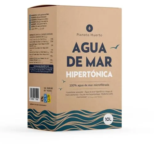 PLANETA HUERTO | Agua de Mar 10L Microfiltrada 100% Pura Procedente del Mar Mediterráneo - Agua de Mar para Beber Hipertónica Nutrientes esenciales intactos