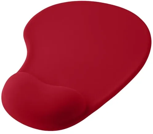 OcioDual Alfombrilla ratón Reposamuñecas Rojo, Alfombra Raton Ordenador con Apoyo de Gel, Tapete Escritorio Mouse Pad Almohadilla Raton Ergonomica con Base de Goma Antideslizante