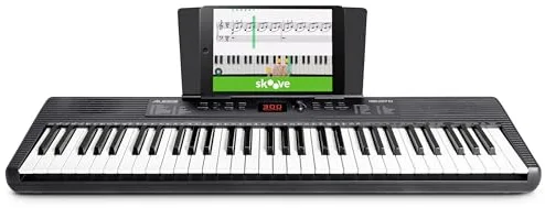 Alesis Melody 61 Teclado Piano Eléctrico para Principiantes con 61 teclas, con Altavoces, Atril para Partituras o Tablet, 300 sonidos y Lecciones de música sin Accesorios