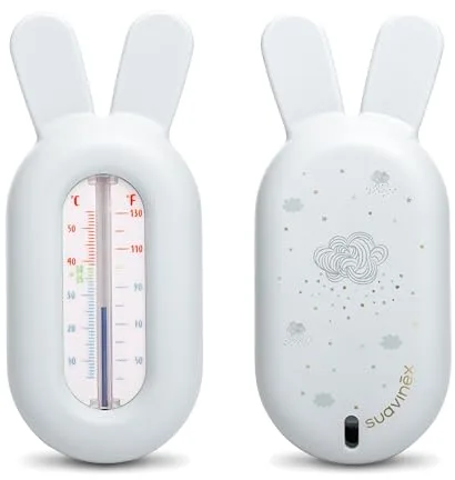 Suavinex, Termómetro de Bañera para Bebé, Termómetro de Baño Sin Mercurio, Preciso y con Escala de Color, Seguro, Resistente y Fácil de Usar. Diseño Dreams, Azul