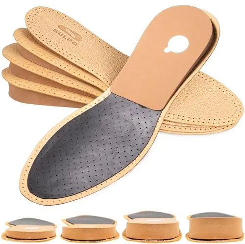 Plantillas elevadoras para zapatos – Plantillas de piel para talón – Plantillas para aumentar el tamaño 41/42 – Altura 1 cm
