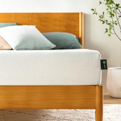 Zinus Colchon Viscoelastico 135 x 190 cm con Infusión de Té Verde - Altura 15 cm - Colchon 135 Hipoalergénico & Frescura Duradera - Firmeza Media - Certificado Oeko-Tex