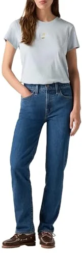 Levi's 724 High Rise Straight, Vaqueros Mujer, Mosey Mid Stone, 32W / 32L