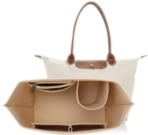 ZOLGINAH Organizador de Bolsos de Mujer Fieltro para Longchamp Bag Organizer Insert Bolsillos Interiores Almacenar Cosméticos