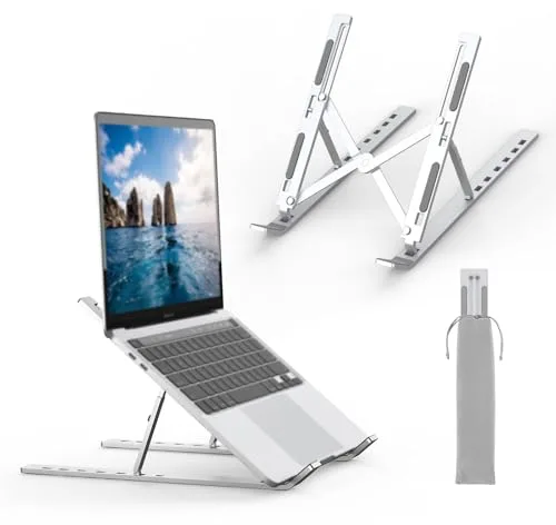 GRIFEMA GB1054 Soporte Portátil Plegable, 7 Ángulos Adjustable Elevador Portátil, Compatible con la Mayoría de los Portátiles de 10-17,3 "