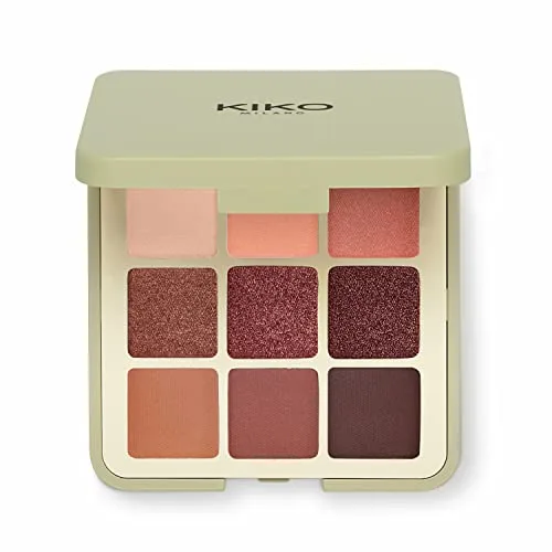 KIKO Milano Green Me Eyeshadow Palette 102, Paleta Con 9 Sombras De Ojos Con Múltiples Acabados: Mate, Perlado Y Metálico