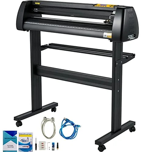 VEVOR Máquina Cortadora de Vinilo Alimentación de Papel 720 mm Impresora de Vinilo de Fuerza Velocidad Ajustable Pantalla LCD Kit de Fabricación de Letreros Compatible con Windows Software Signmaster