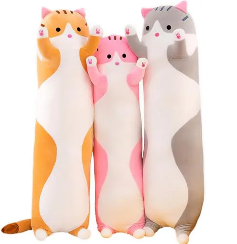 Kekeso - Almohada de peluche para gatos (90 cm), diseño de gato