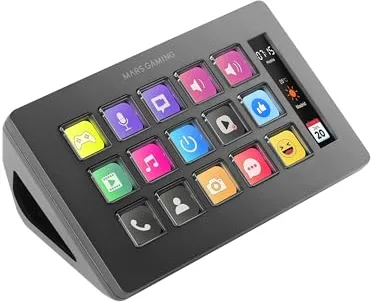 Mars Gaming MSD-ONE, Control Deck Slim, 15 Teclas LCD Personalizables, Pantalla LCD Ampliada, Software de Control y Plug-ins, Control Deck Compacto con Diseño Slim Ergonómico, Windows y MacOS, Negro
