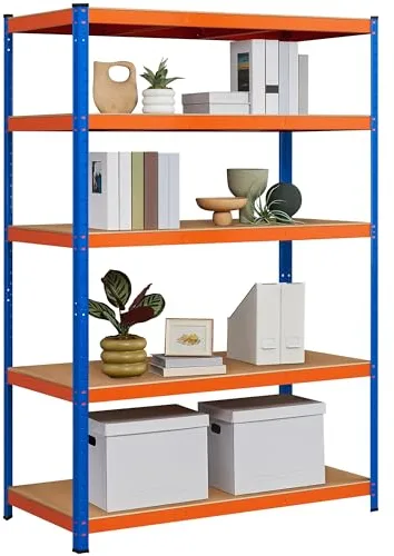 Yaheetech Estanterías Metálicas Estanterías Pesadas de 5 Niveles Estante Industrial de Almacenamiento para Trastero Garaje