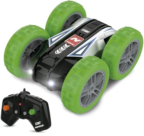 Ninco - Stunt Green 2 | Coche Teledirigido Reversible con Luces LED | Neumáticos de Goma | Coche Radiocontrol Acrobático | Coche Todoterreno Regalo para Niños a Partir de 6 Años (NH93204)