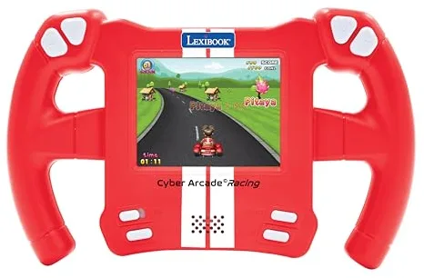 Lexibook, Cyber Arcade Racing, Consola de Juegos de Carreras con sensores de Movimiento, 30 Juegos de Carreras, acción y reflexión, Control por inclinación, Rojo, JL3150
