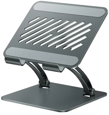 tounee Soporte para Tableta, Soporte de Escritorio de Aluminio Ajustable con Doble Varilla, Compatible con iPads, Tablets Surface, Monitores Portátiles, Kindle y Más (4,7-16,5") (Gris)
