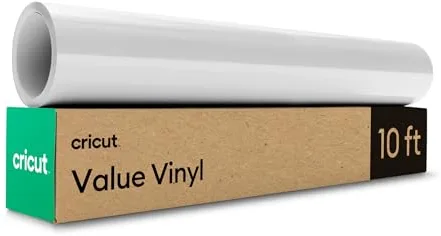 Cricut Vinilo Adhesivo Permanente - Rollo de Vinilo para Cricut - 30.5 cm x 3 m - Blanco - Vinilo Permanente para Manualidades, Decoración, Ventanas y Paredes