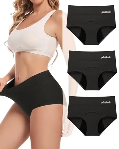 Bragas Menstruales Mujer de Algodón, Absorbentes y Reutilizables para Menstruación, Protegen contra Fugas y Humedad,M